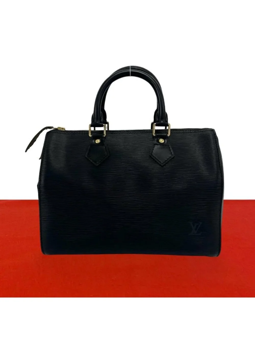 Louis Vuitton Vintage Speedy 25 Epi Leather Mini Boston Bag Noir